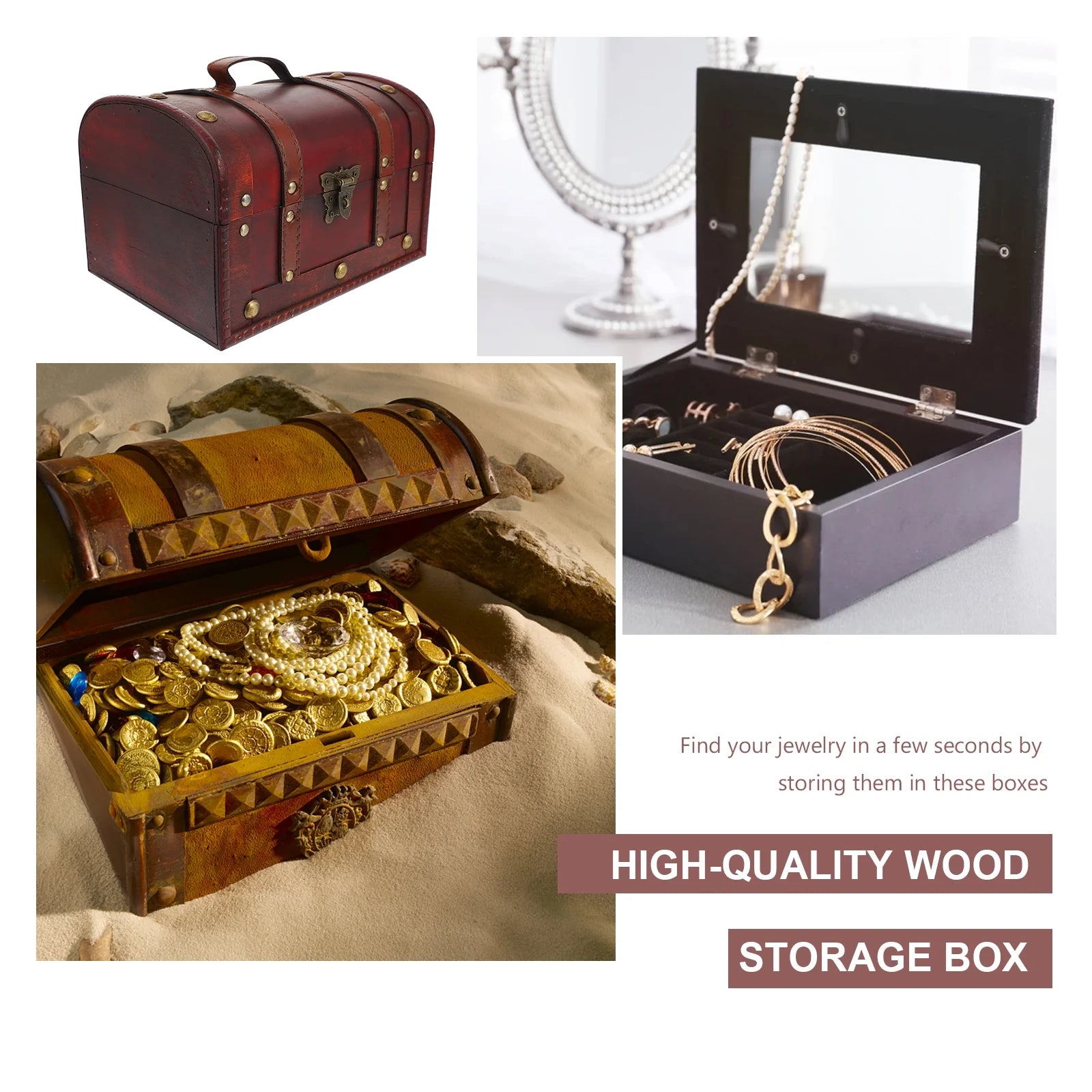Vintage Storage Container Antique Decorative Boxes with Lids Travel – Secure Lid Design for Streamlined Everyday Routines