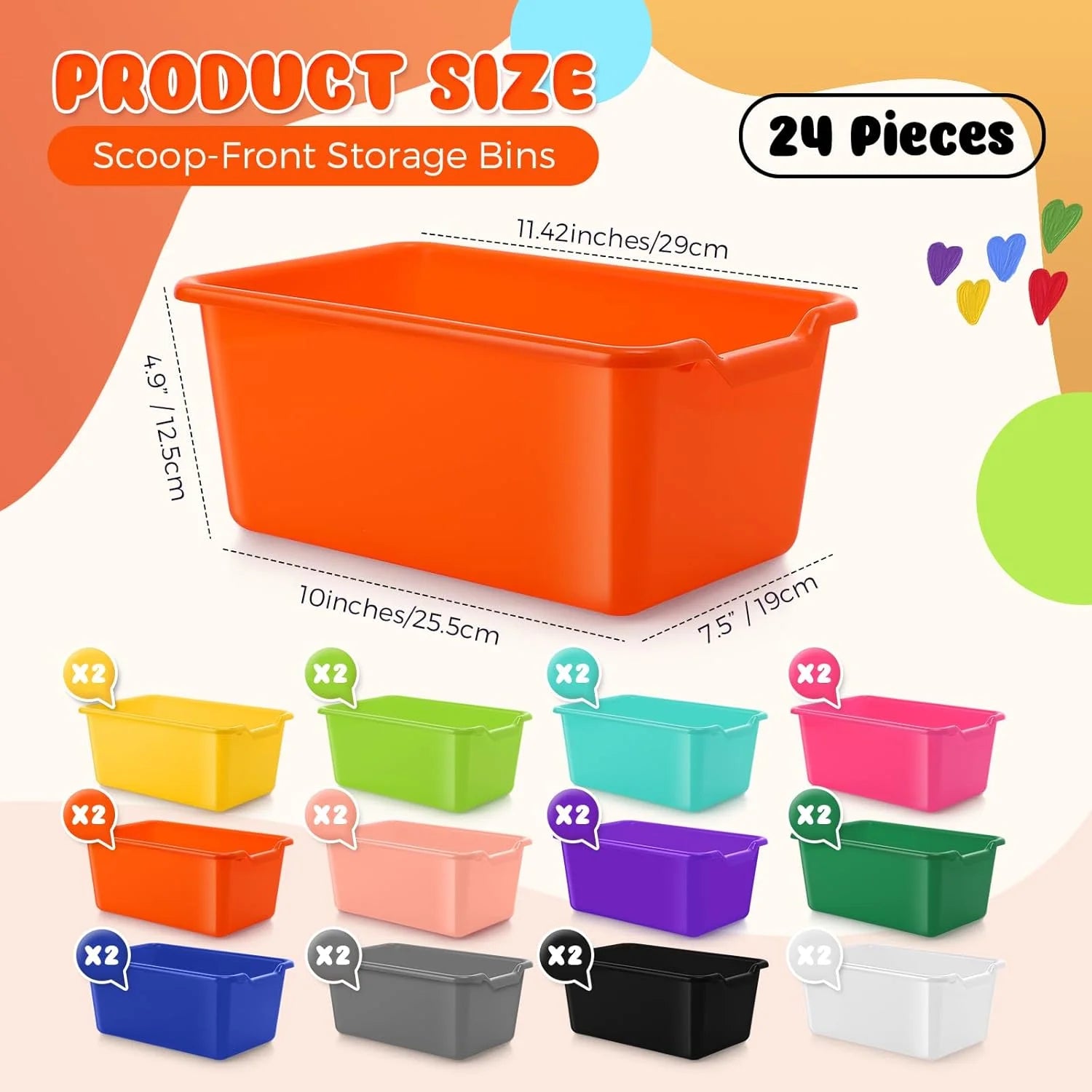 24 Pcs Plastic Cubby Bins Classroom Cubby Organization Book Bins for Classroom Bulk Toy Storage Baskets Stackable Assorted Colors Storage Containers for Home Office School Nursery Playroom – Stackable Organization for Streamlined Everyday Routines