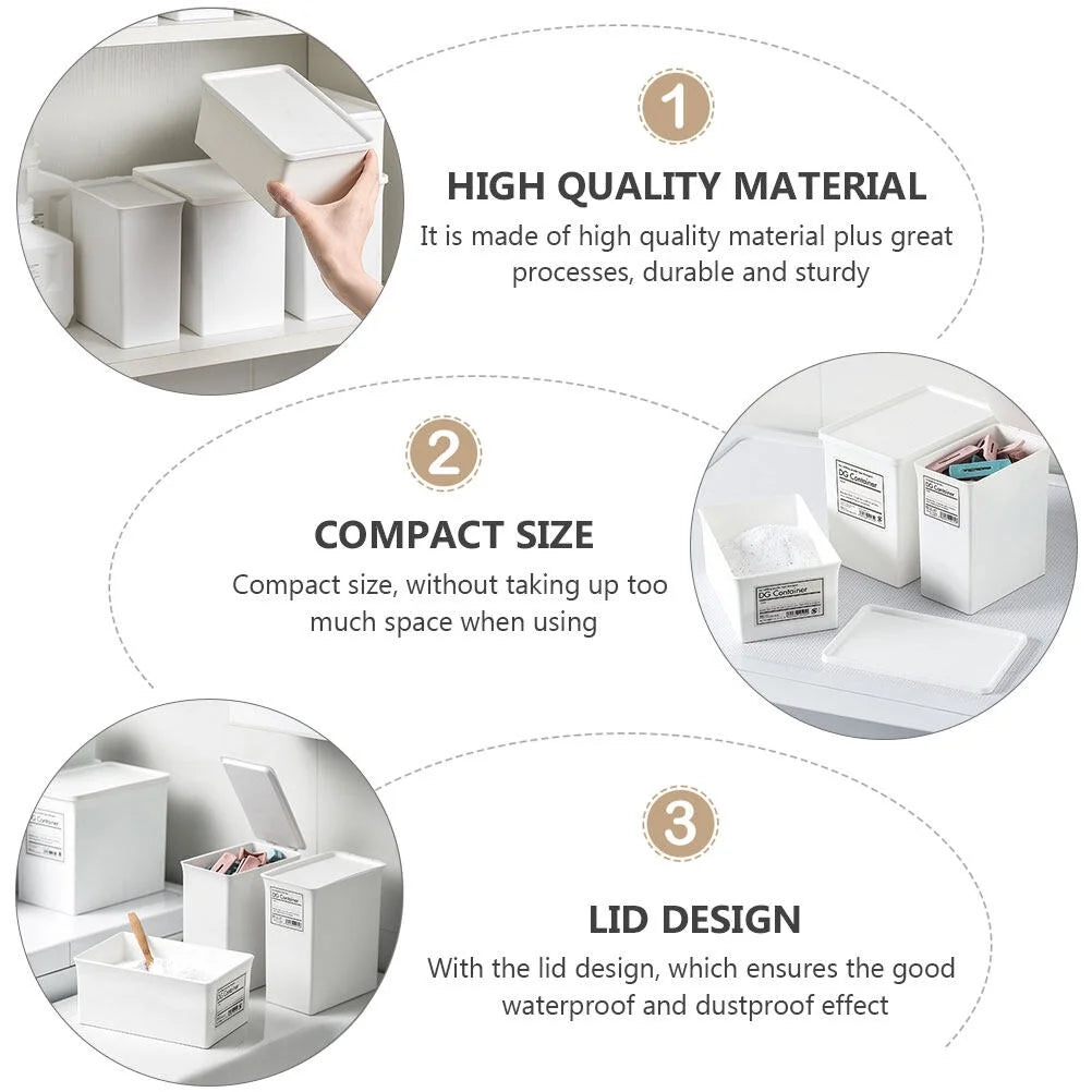 6 pcsHome Use Storage Box Lid Washing Powder Box Storage Box Practical Container – Practical Home Organization for Streamlined Everyday Routines
