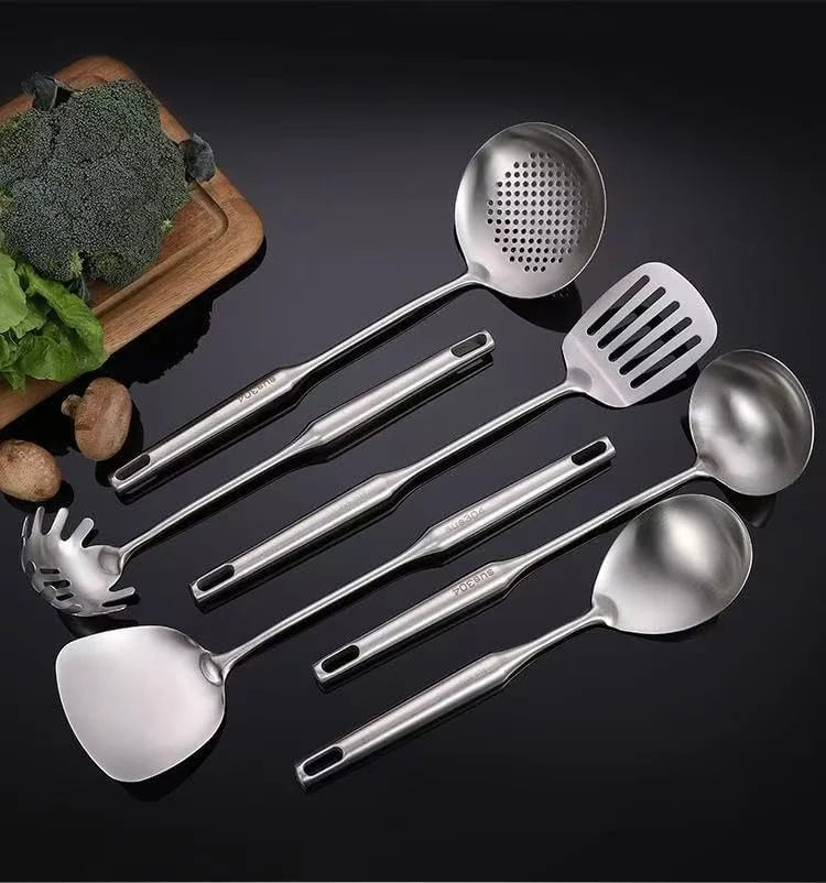 Well-crafted 7-Piece Gold Kitchen Utensil Set with Stand Stainless Steel Cooking Tools- Dishwasher Suitable Ladle Spoon Spatula Pasta Fork Luxury Brass Kitchen Accessories for Home – Durable Stainless Steel Construction for Streamlined Everyday Routines