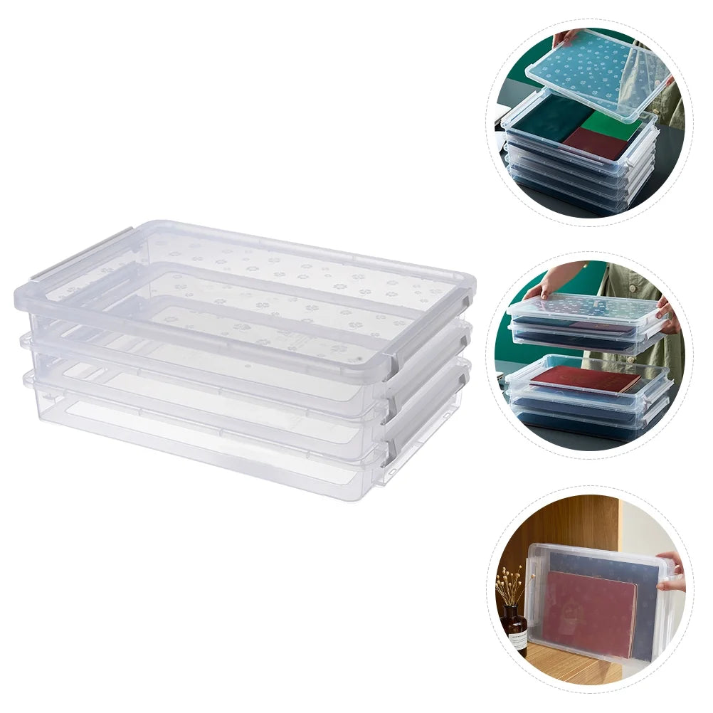 2pcs Multilayers Transparent Storage Box Clear Plastic Document Paper Filling Case – Clear-View Organization for Streamlined Everyday Routines
