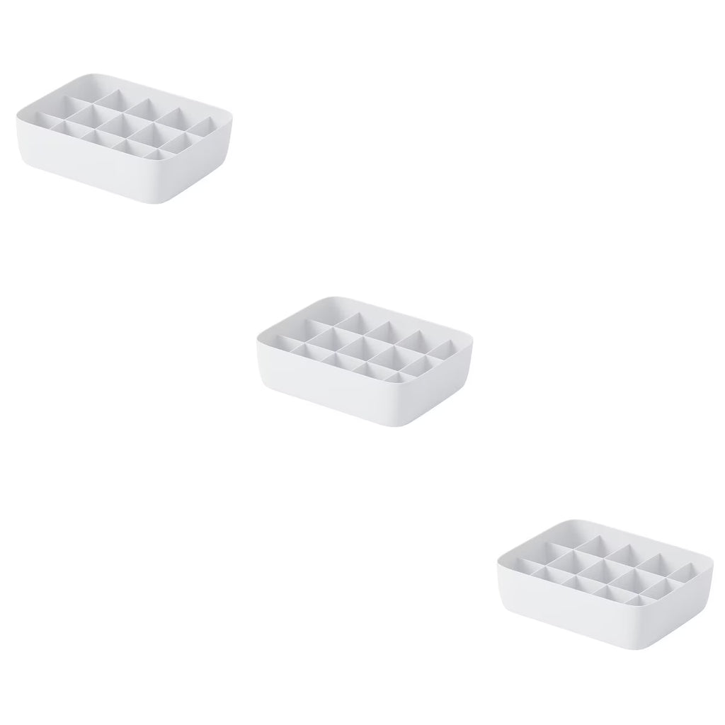 3pcs Underwear Storage Box Plastic Storage Basket Stackable Storage Container with 15-Compartment Divider for Bra Panties Socks(White) – Everyday Household Format for Streamlined Everyday Routines