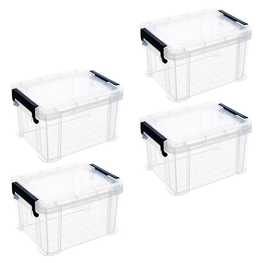 4Pcs Multi-functional Toy Storage Box Plastic Sundries Organizer with Lid Handles 8.5x6.5x5.0cm – Secure Lid Design for Streamlined Everyday Routines
