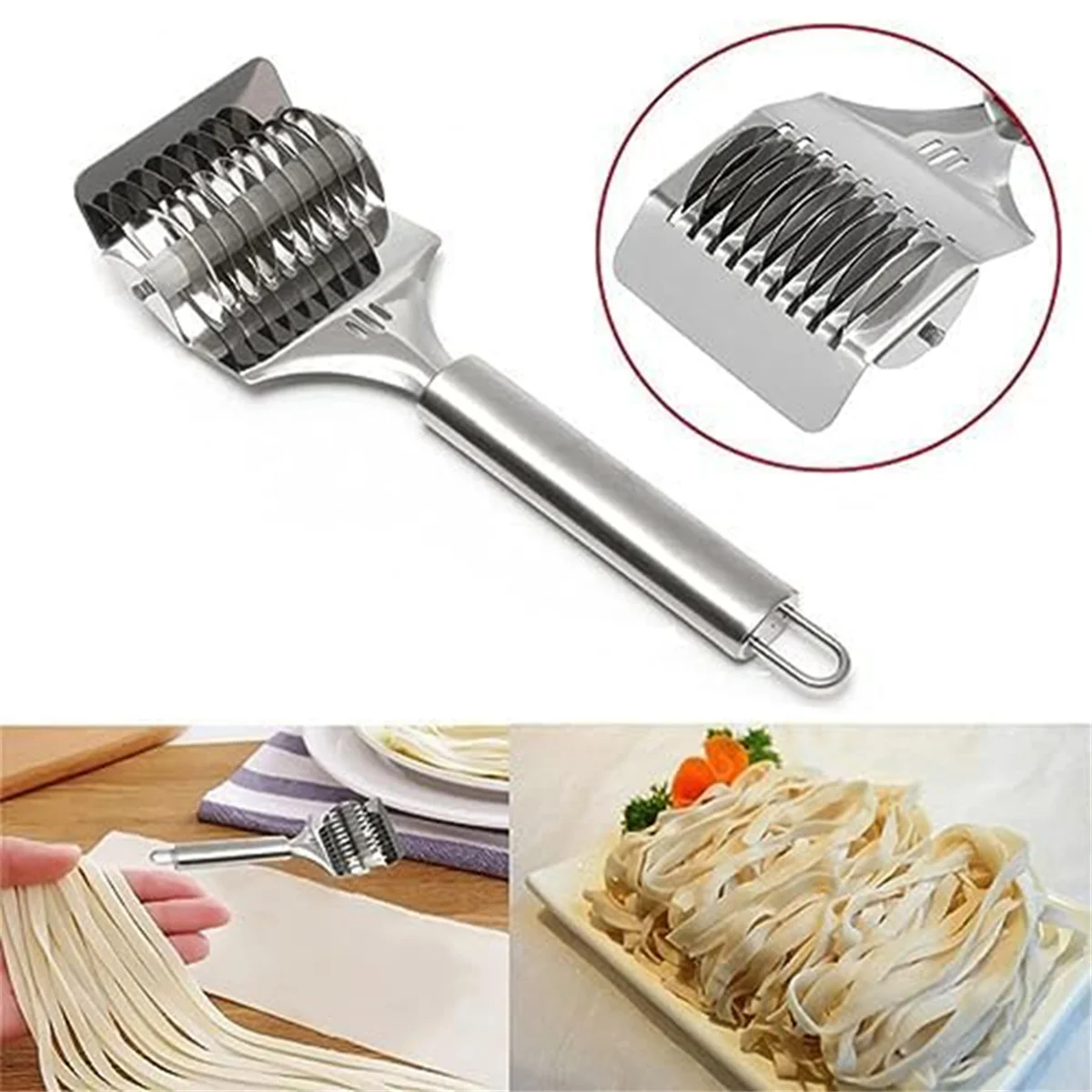 High Grade Stainless Steel Noodle Lattice Roller Dough Cutter for Kitchen Cooking Tools – Durable Stainless Steel Construction for Streamlined Everyday Routines