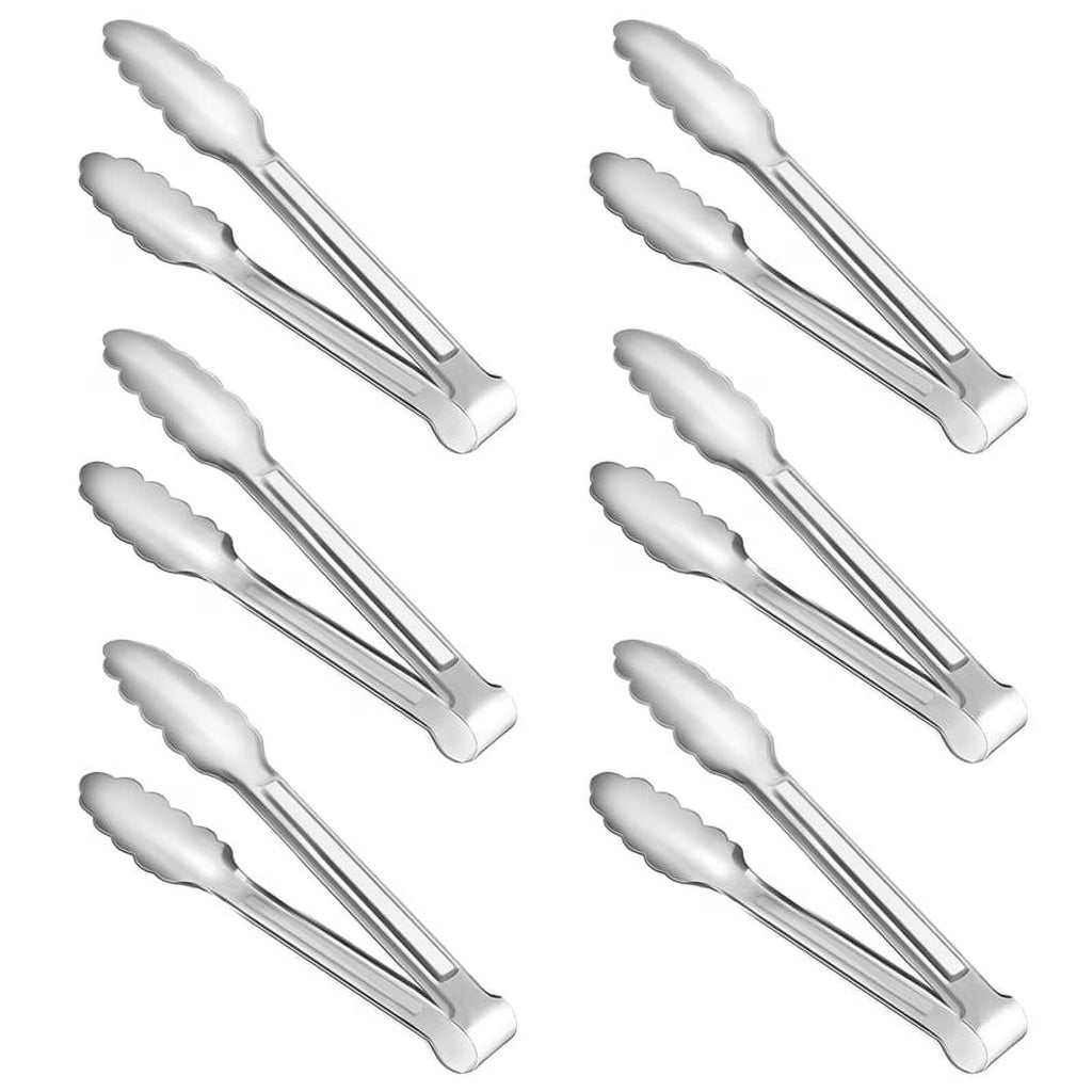Unbranded 6 Pack Serving Tongs 7 Inch Stainless Steel Food Tongs for Salad Buffet Catering – Durable Stainless Steel Construction for Streamlined Everyday Routines
