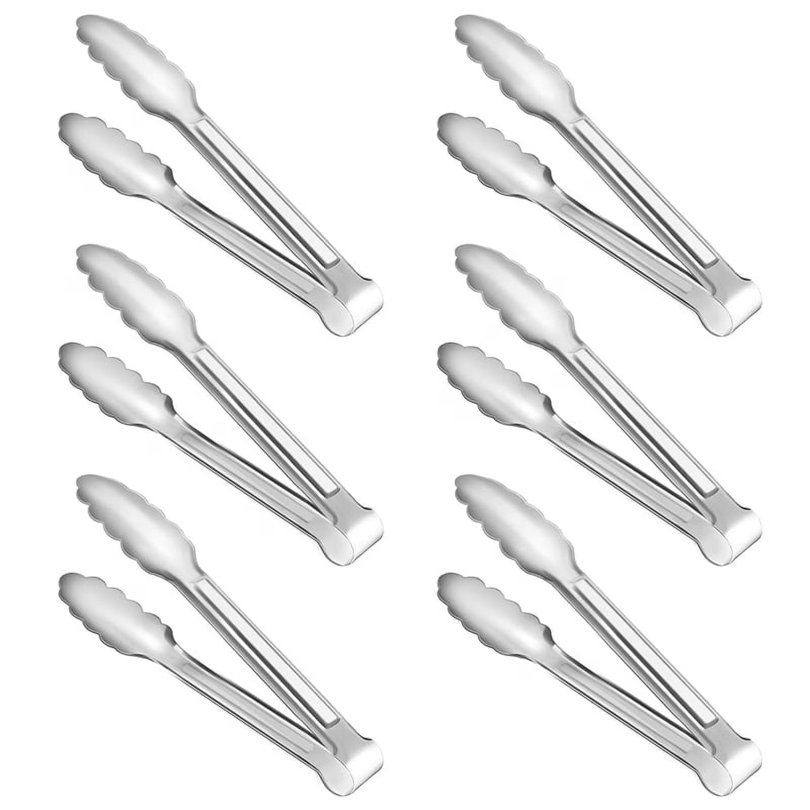 Unbranded 6 Pack Serving Tongs 7 Inch Stainless Steel Food Tongs for Salad Buffet Catering – Durable Stainless Steel Construction for Streamlined Everyday Routines