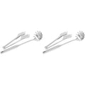 4 Pieces Stainless Steel Spaghetti Server Set Stainless Steel Spaghetti Pasta Tong Pasta Spoon Server Fork,2 x clip 2 x spoon,Silver – Durable Stainless Steel Construction for Streamlined Everyday Routines