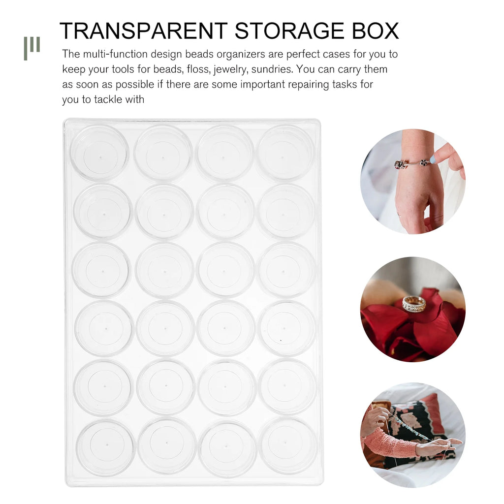 Closet Bead Organizers Storage Boxes 24X16cm Transparent – Clear-View Organization for Streamlined Everyday Routines