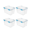 4-Pack 54 Qt Stackable Clear Storage Bins with Durable Latching Lids Space-Saving Sturdy Storage Box For Home Office Organization Clear Base and Lid – Stackable Organization for Streamlined Everyday Routines