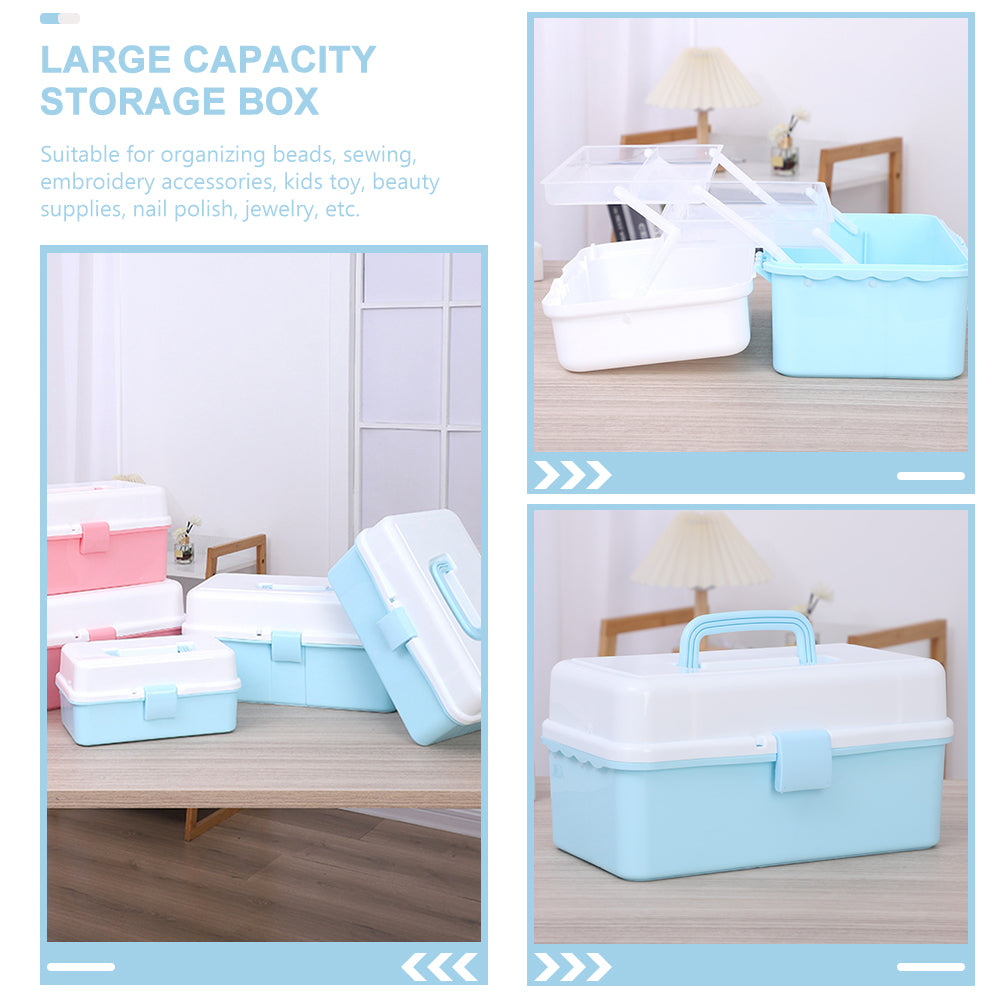 Organizer Boxes Art Tools Storage Container Blue Child – Practical Home Organization for Streamlined Everyday Routines