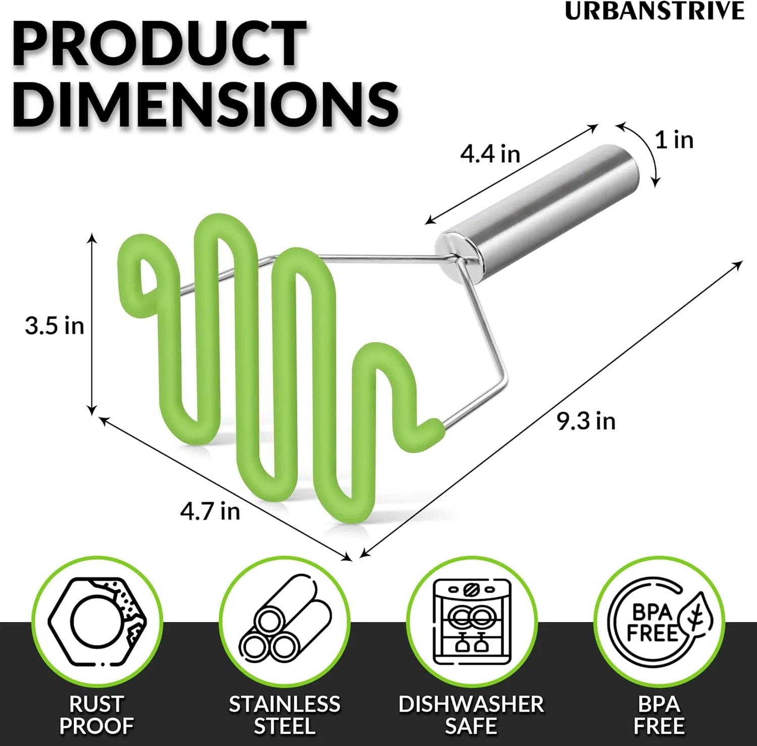 Non-Scratch Silicone Potato Masher Kitchen Tool Potatoes Masher Potato Masher Stainless Steel Wrapped In Well-crafted Silicone Potato Smasher – Durable Stainless Steel Construction for Streamlined Everyday Routines