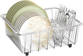 Dish Drying Rack in-Sink 304 Stainless Steel Dish Drainer with Stainless Steel Silverware Holder Over Inside Sink-Adjustable – Durable Stainless Steel Construction for Streamlined Everyday Routines