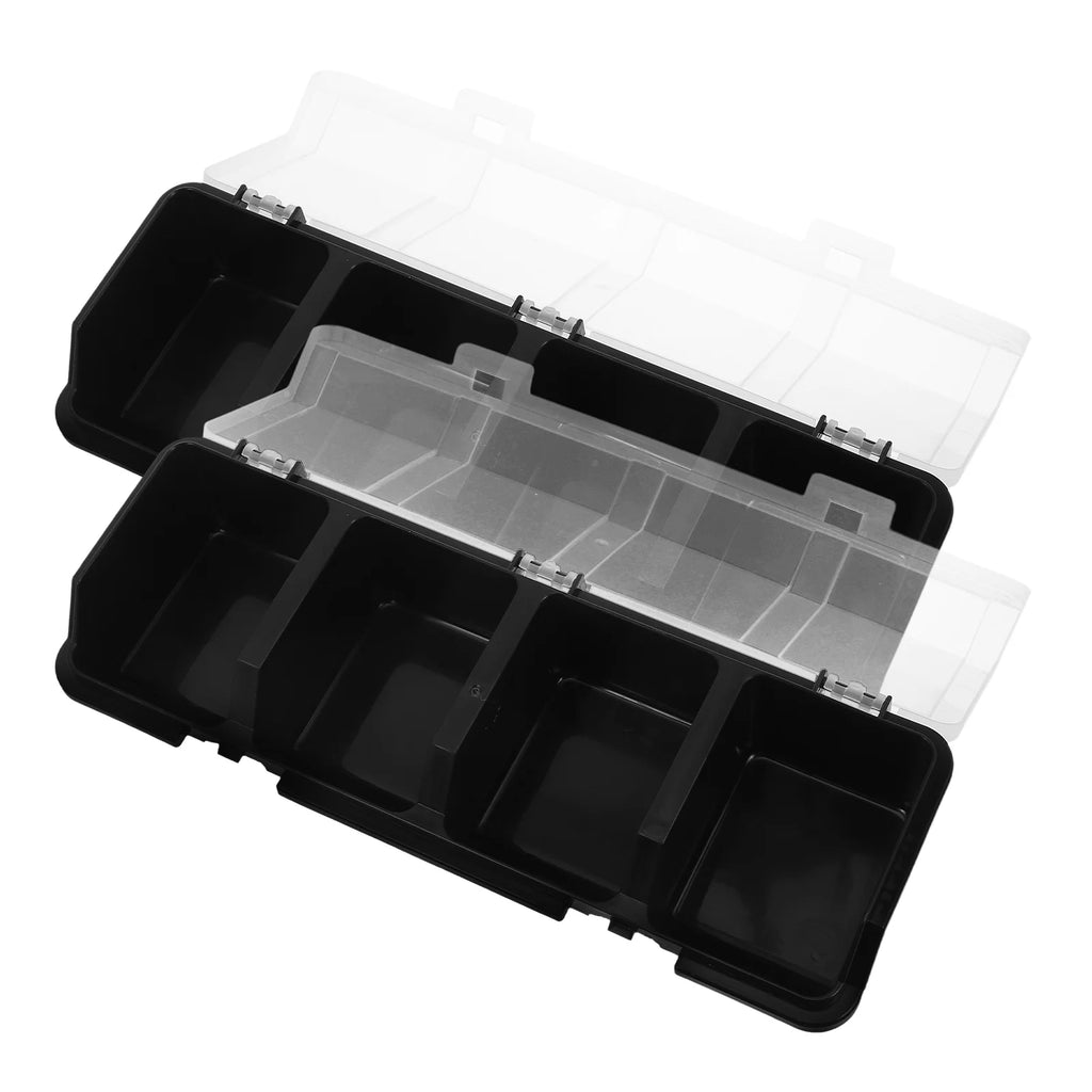 2 Pcs Screw Parts Box Storage Small Organizer Large Organizers and Bins Crate Black – Convenient Multi-Piece Set for Streamlined Everyday Routines