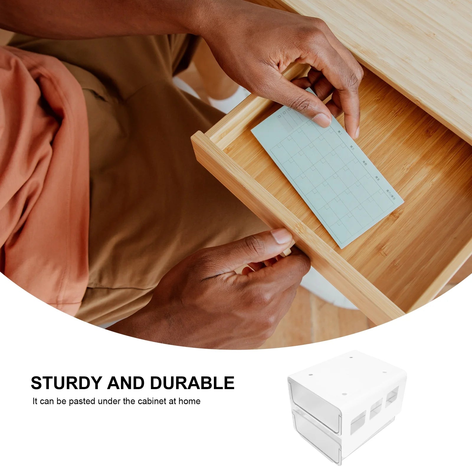 Double Storage Box Desktop Boxes Bins Table Shelf Office White – Everyday Household Format for Streamlined Everyday Routines