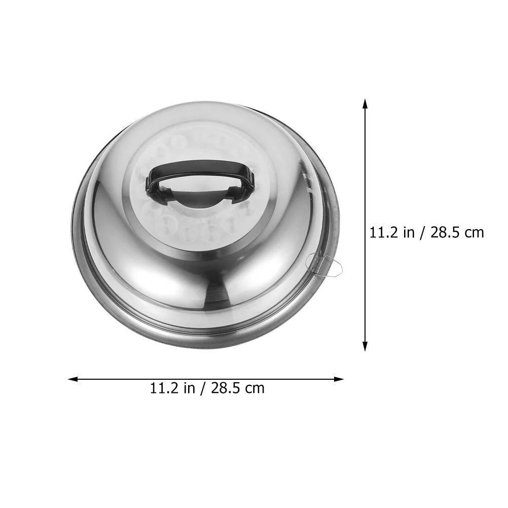 unbranded 2Pcs Stainless Steel Pot Covers 28.5cm Pot Lids Kitchen Accessories (Silver) – Durable Stainless Steel Construction for Streamlined Everyday Routines