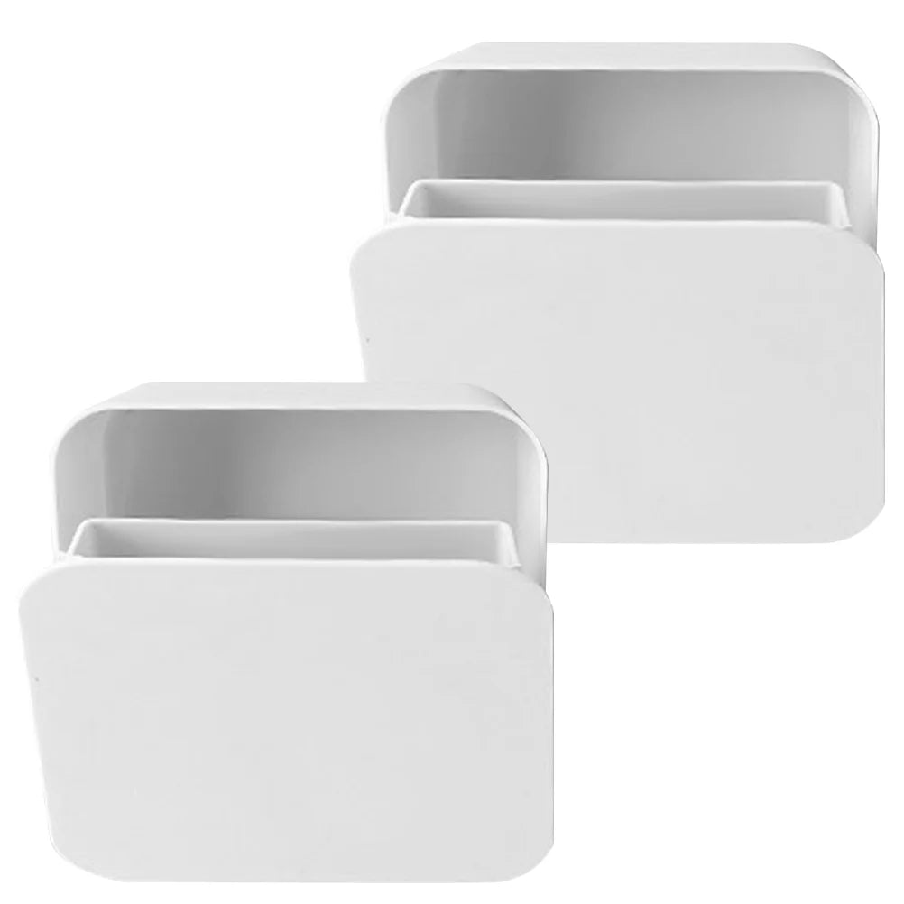 2 Pcs Wall-mounted Boxes Small Apartment Storage Box 14x5.5x14cm White – Space-Saving Hanging Design for Streamlined Everyday Routines