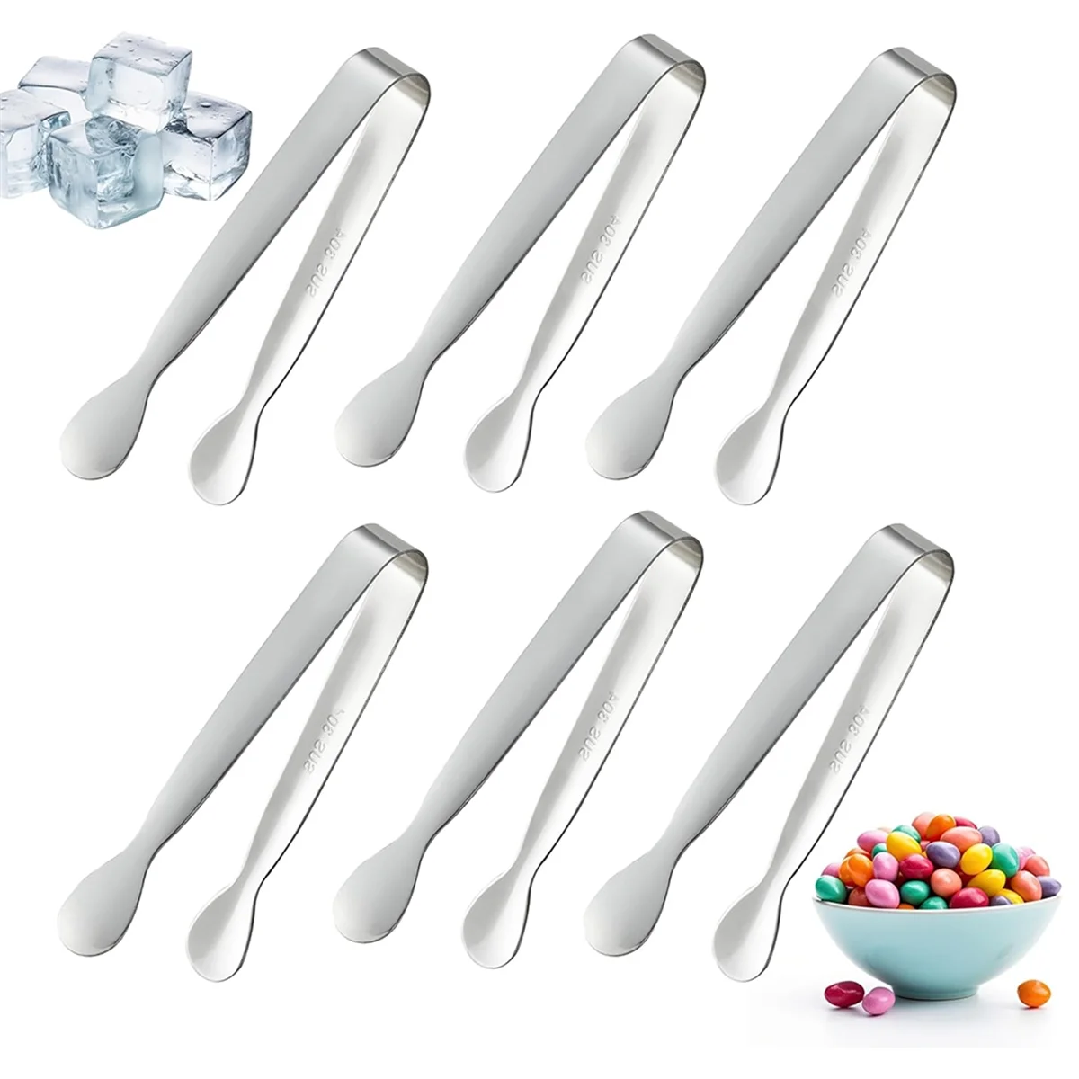 6PCS Mini Small Tiny Tongs 4.25Inch Stainless Steel Small Tongs for Serving Food Kitchen 304stainless Steel – Durable Stainless Steel Construction for Streamlined Everyday Routines