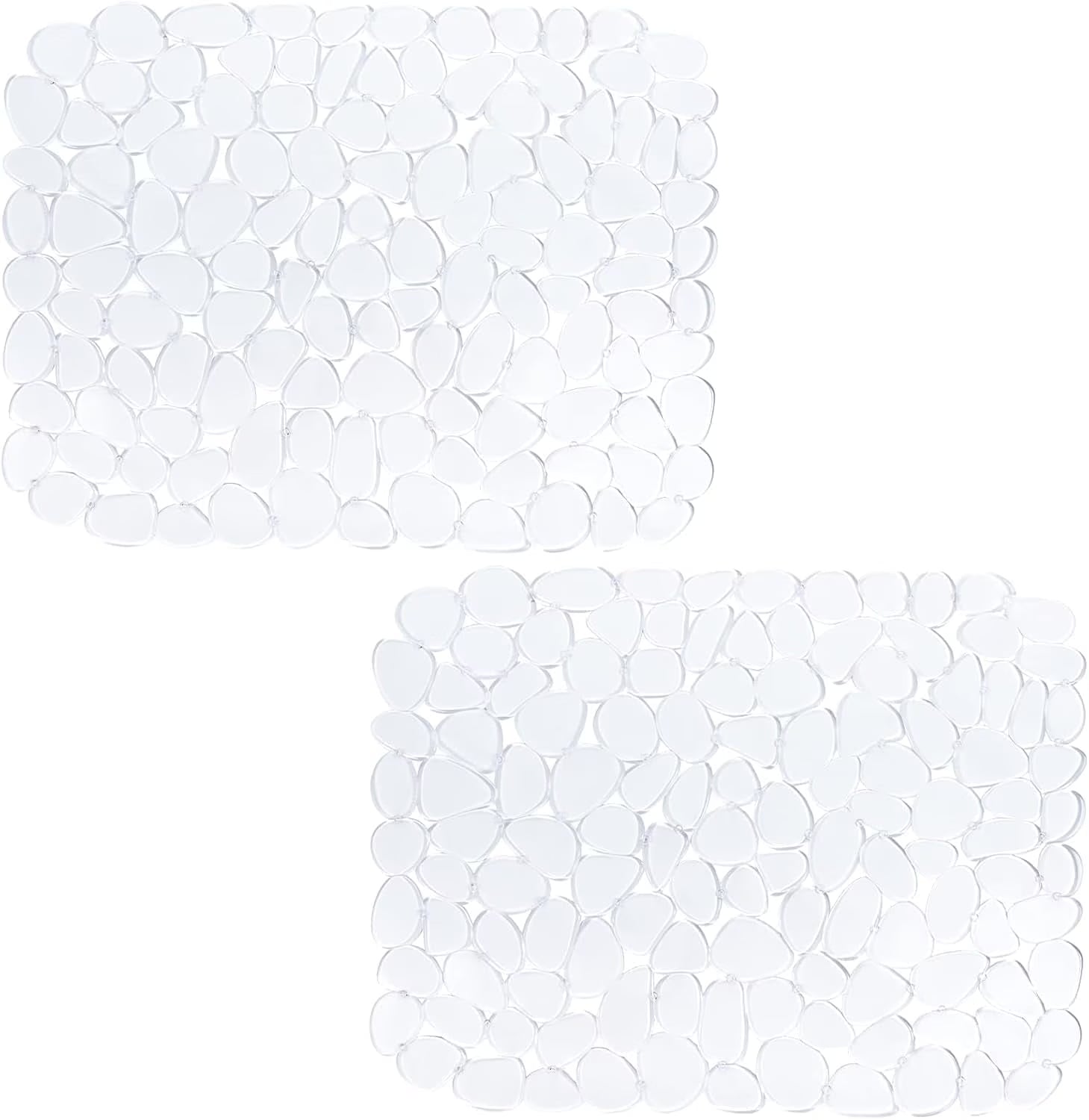 Bligli Pebble Sink Mat 2-Pack - PVC Kitchen Protector for Stainless Steel/Ceramic Dish Drying Mat for Dishes 15.7" x 11.8" Clear – Clear-View Organization for Streamlined Everyday Routines