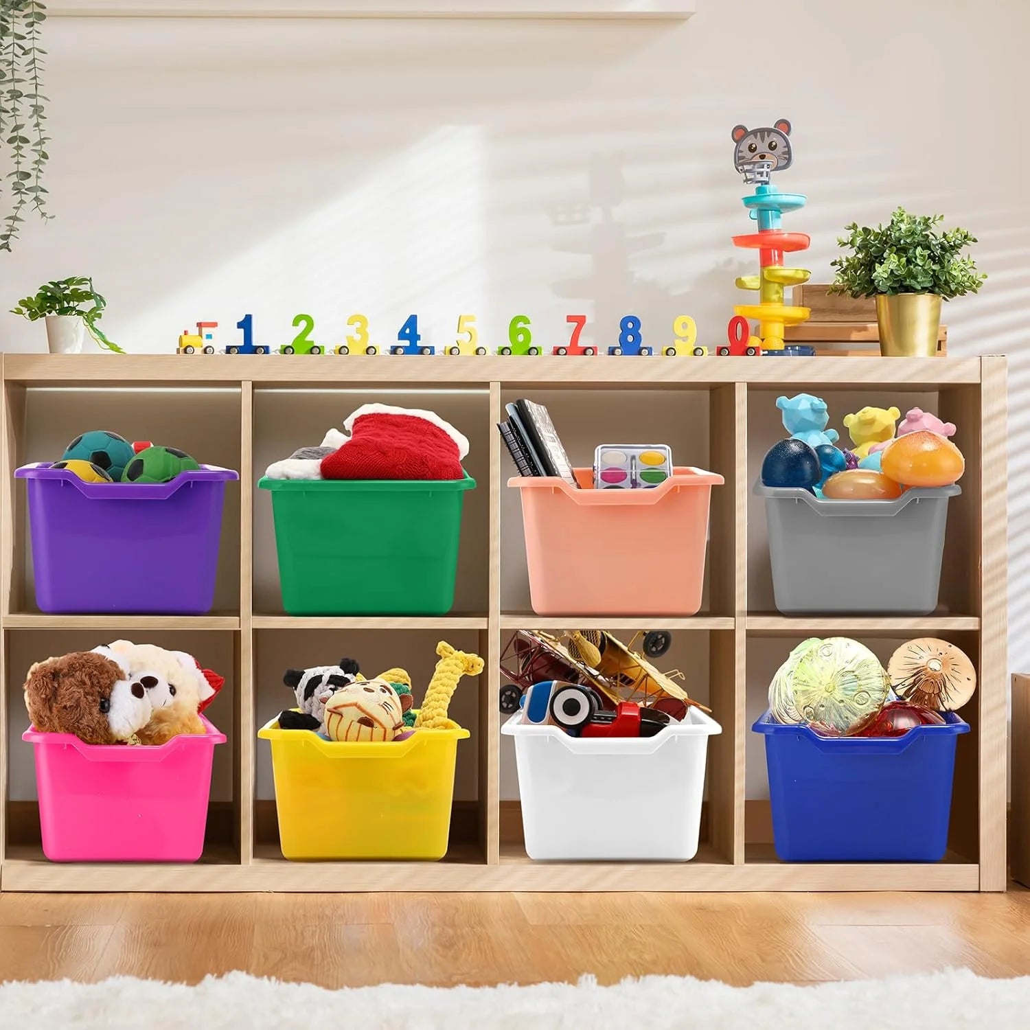 24 Pcs Plastic Cubby Bins Classroom Cubby Organization Book Bins for Classroom Bulk Toy Storage Baskets Stackable Assorted Colors Storage Containers for Home Office School Nursery Playroom – Stackable Organization for Streamlined Everyday Routines