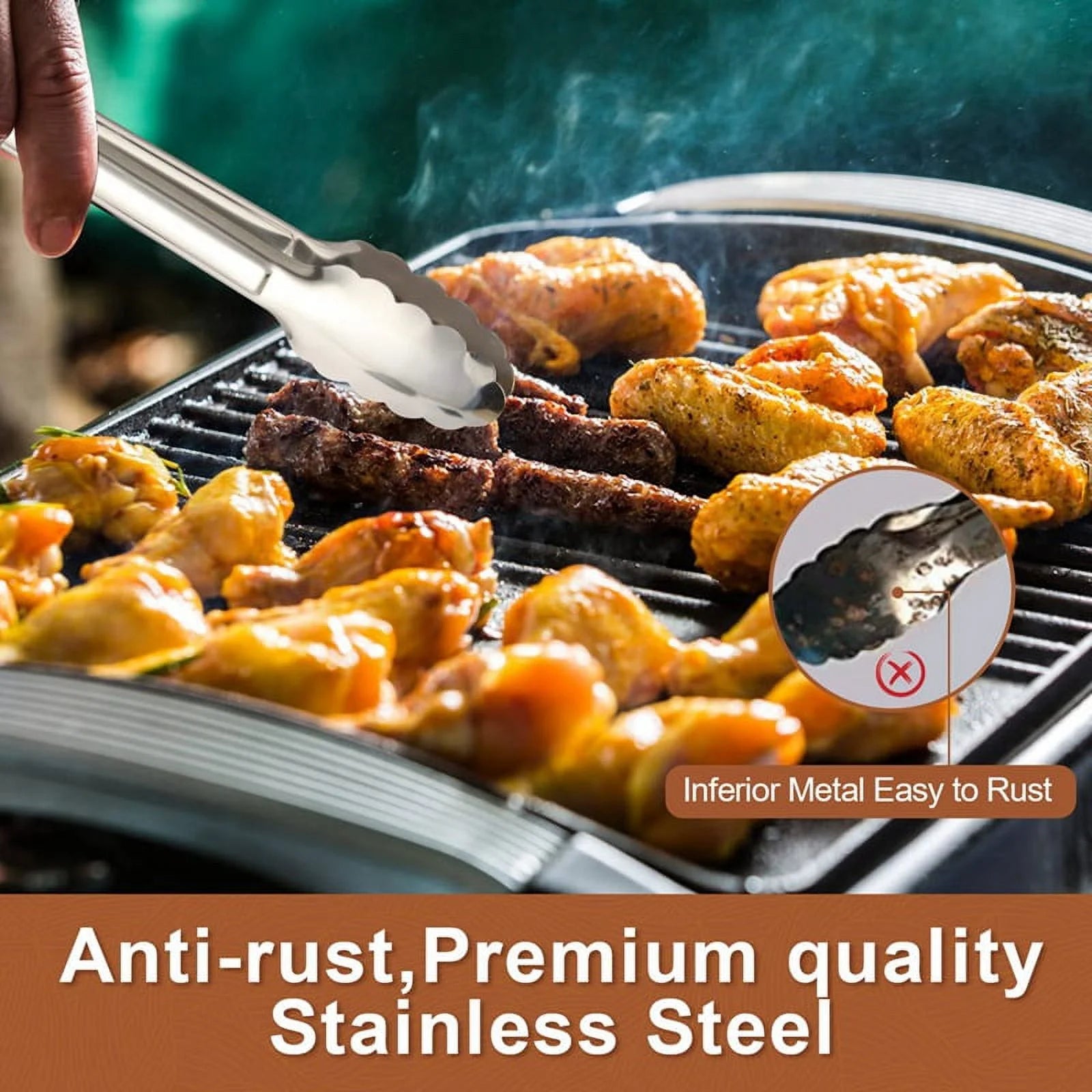 Unbranded 6 Pack Serving Tongs 7 Inch Stainless Steel Food Tongs for Salad Buffet Catering – Durable Stainless Steel Construction for Streamlined Everyday Routines