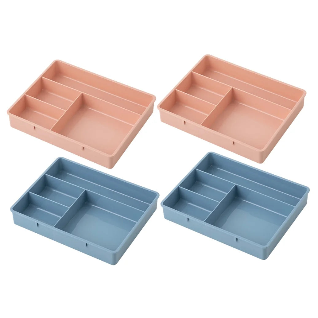 4 Pcs Office Storage Bins Drawers Four Grid Box Four-grid Compartment Case – Compartmented Organization for Streamlined Everyday Routines