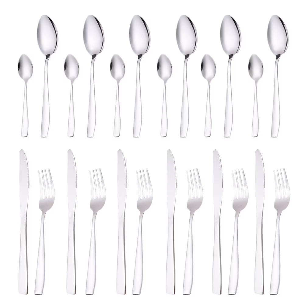 unbranded24 Pcs Stainless Flatware Steel Dish Drying Rack Countertop Cutlery Holder – Convenient Multi-Piece Set for Streamlined Everyday Routines