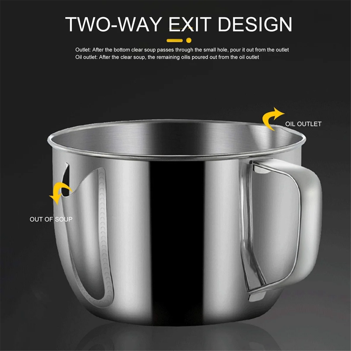 Stainless Steel Fat Separator 1L/4 Cup Gravy Grease with Strainer and Glass Lid Soup Oil Cup – Durable Stainless Steel Construction for Streamlined Everyday Routines