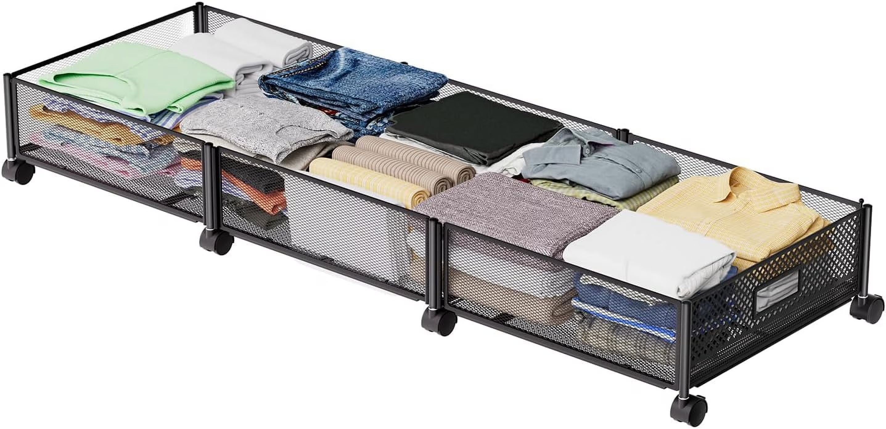 47.2'' Long Under Bed Storage on Wheels 57.6L Large Capacity Rolling Under the Bed Storage Containers Tool-Free Assembly Foldable Underbed Shoes Clothes Toy Drawers – Everyday Household Format for Streamlined Everyday Routines