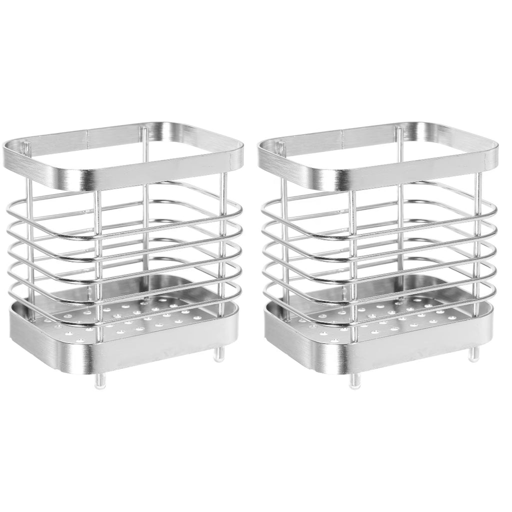 unbranded 2pcs Stainless Steel Cutlery Holder Kitchen Worktop Spoon Stand Space-saving Kitchen Utensil Holder – Durable Stainless Steel Construction for Streamlined Everyday Routines