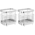 unbranded 2pcs Stainless Steel Cutlery Holder Kitchen Worktop Spoon Stand Space-saving Kitchen Utensil Holder – Durable Stainless Steel Construction for Streamlined Everyday Routines