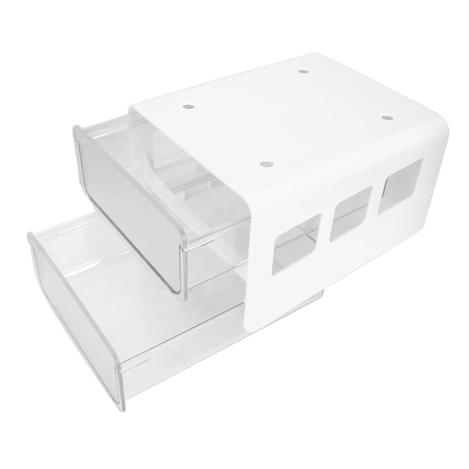 Double Storage Box Desktop Boxes Bins Table Shelf Office White – Everyday Household Format for Streamlined Everyday Routines