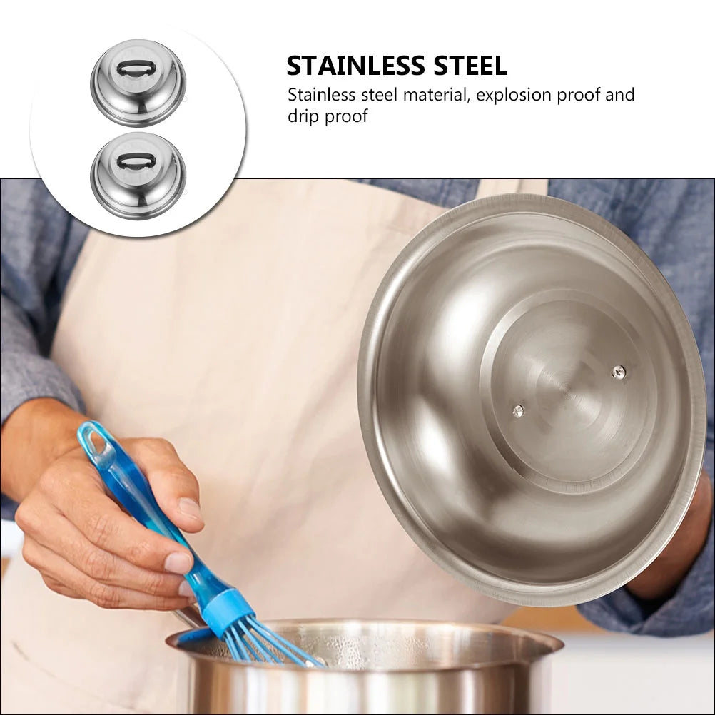 unbranded 2Pcs Stainless Steel Pot Covers 28.5cm Pot Lids Kitchen Accessories (Silver) – Durable Stainless Steel Construction for Streamlined Everyday Routines