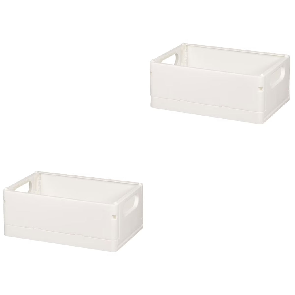 2pcs Household Storage Box Storage Organizer Box Foldable Box Plastic Desktop Makeup Storage Case – Foldable Space-Saving Design for Streamlined Everyday Routines