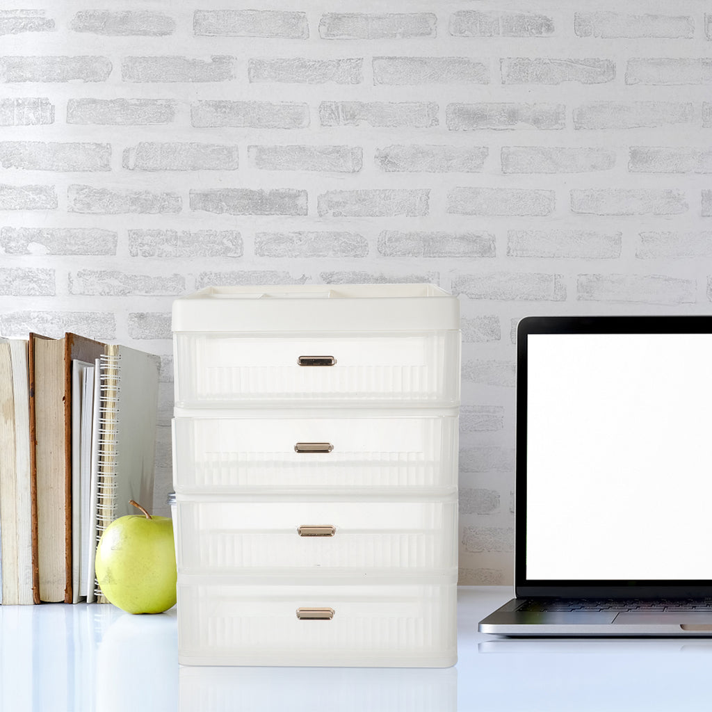 Skincare Desktop Storage Box 32.00X23.00X17.00CM White – Practical Home Organization for Streamlined Everyday Routines