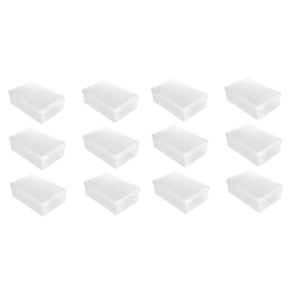12 PCS Shoes Boxes Transparent Shoes Cases Plastic Storage Box Shoes Container for Home Shop 28x18x10cm – Clear-View Organization for Streamlined Everyday Routines