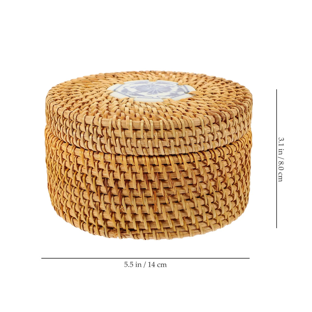 Toy Rattan Nut Box Household Storage Container 14X14X8CM – Practical Home Organization for Streamlined Everyday Routines