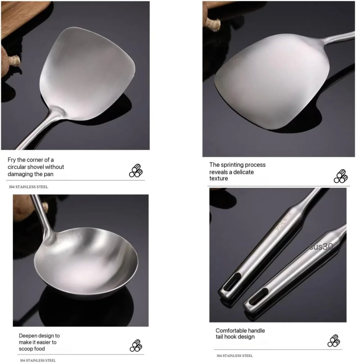 Well-crafted 7-Piece Gold Kitchen Utensil Set with Stand Stainless Steel Cooking Tools- Dishwasher Suitable Ladle Spoon Spatula Pasta Fork Luxury Brass Kitchen Accessories for Home – Durable Stainless Steel Construction for Streamlined Everyday Routines