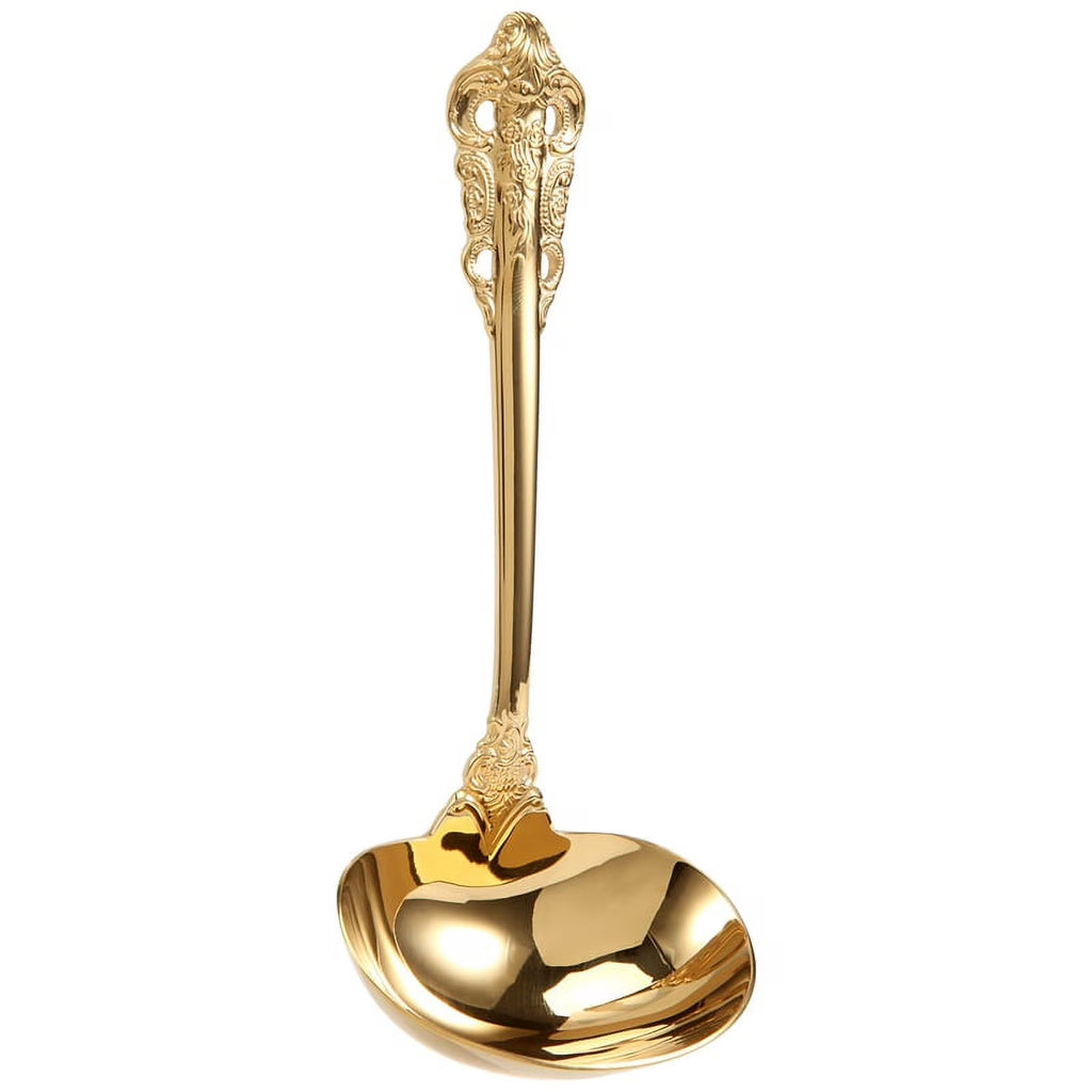 304 Stainless Steel Soup Ladle Cooking Tool Kitchen Gold Plated Spoon – Durable Stainless Steel Construction for Streamlined Everyday Routines
