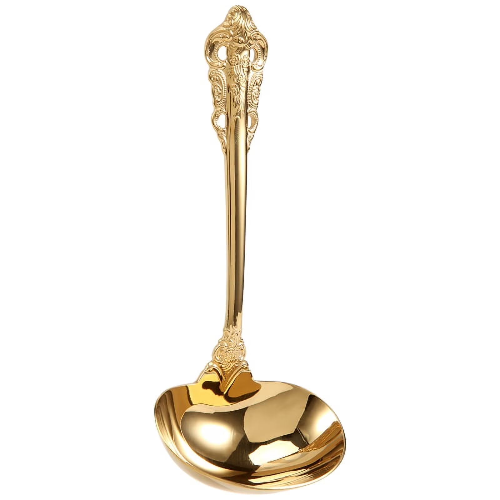 304 Stainless Steel Soup Ladle Cooking Tool Kitchen Gold Plated Spoon – Durable Stainless Steel Construction for Streamlined Everyday Routines