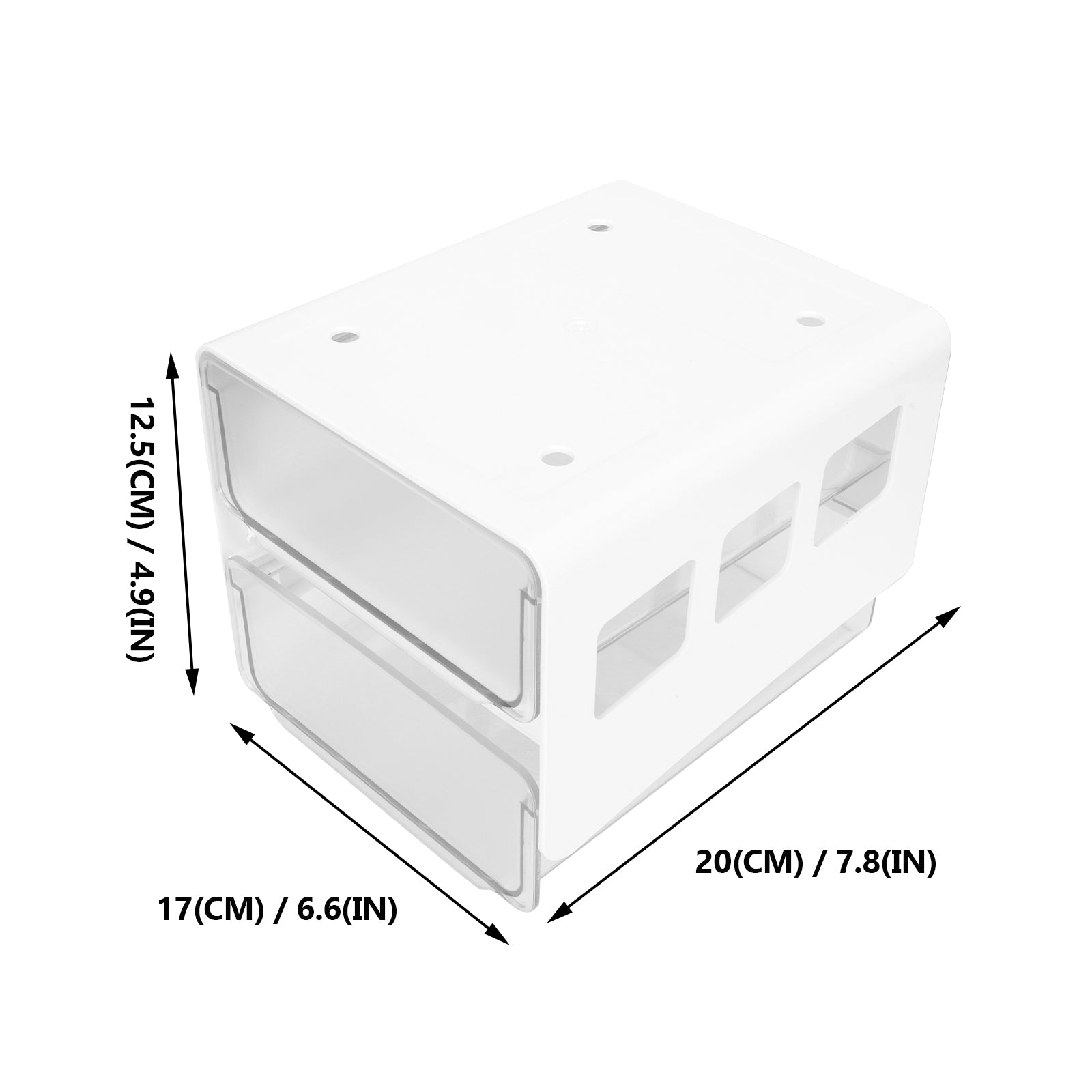 Double Storage Box Desktop Boxes Bins Table Shelf Office White – Multiroom Organization Format for Streamlined Everyday Routines