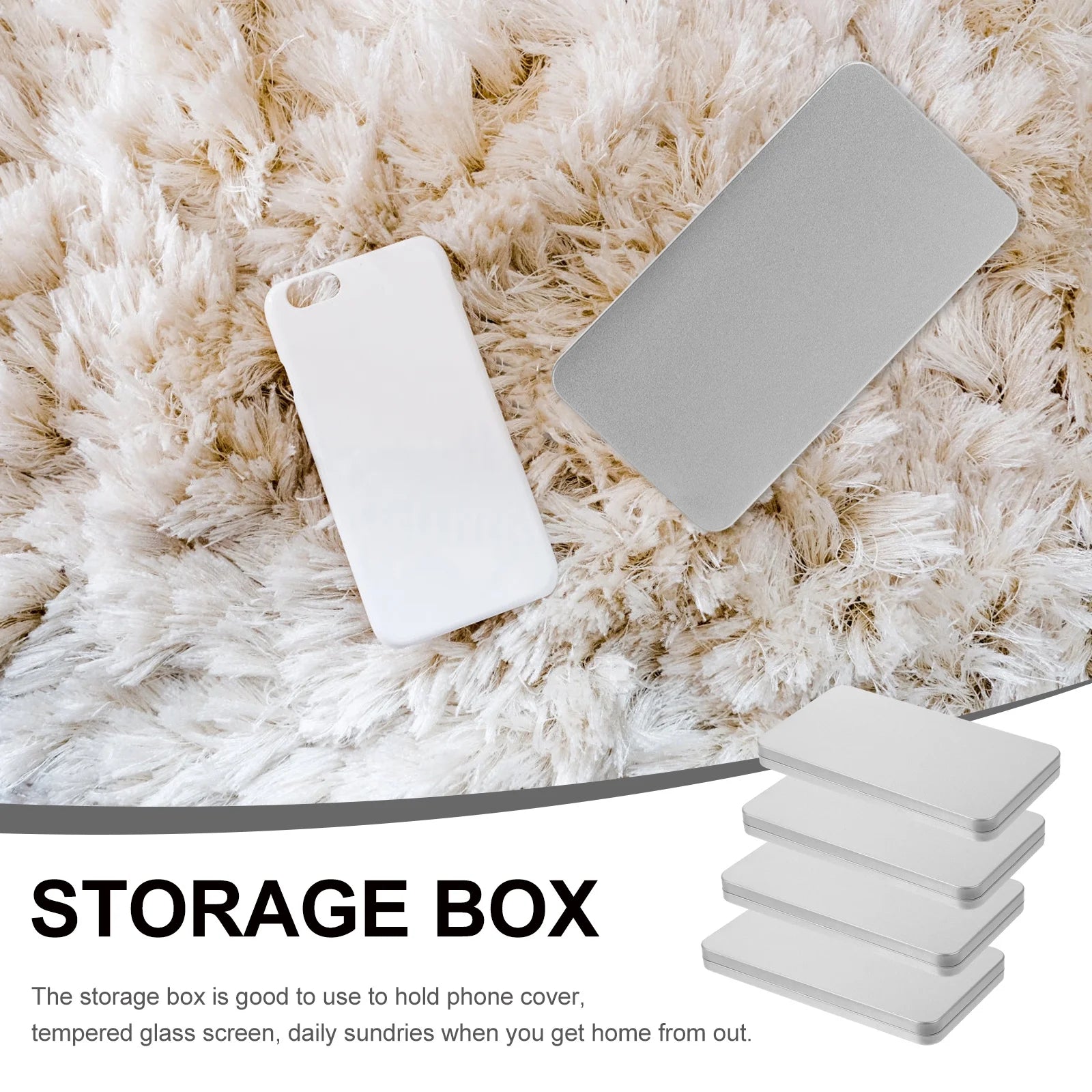 4 Pcs Clear Wicker Basket Tempered Film Storage Box Stylish Holder – Multiroom Organization Format for Streamlined Everyday Routines
