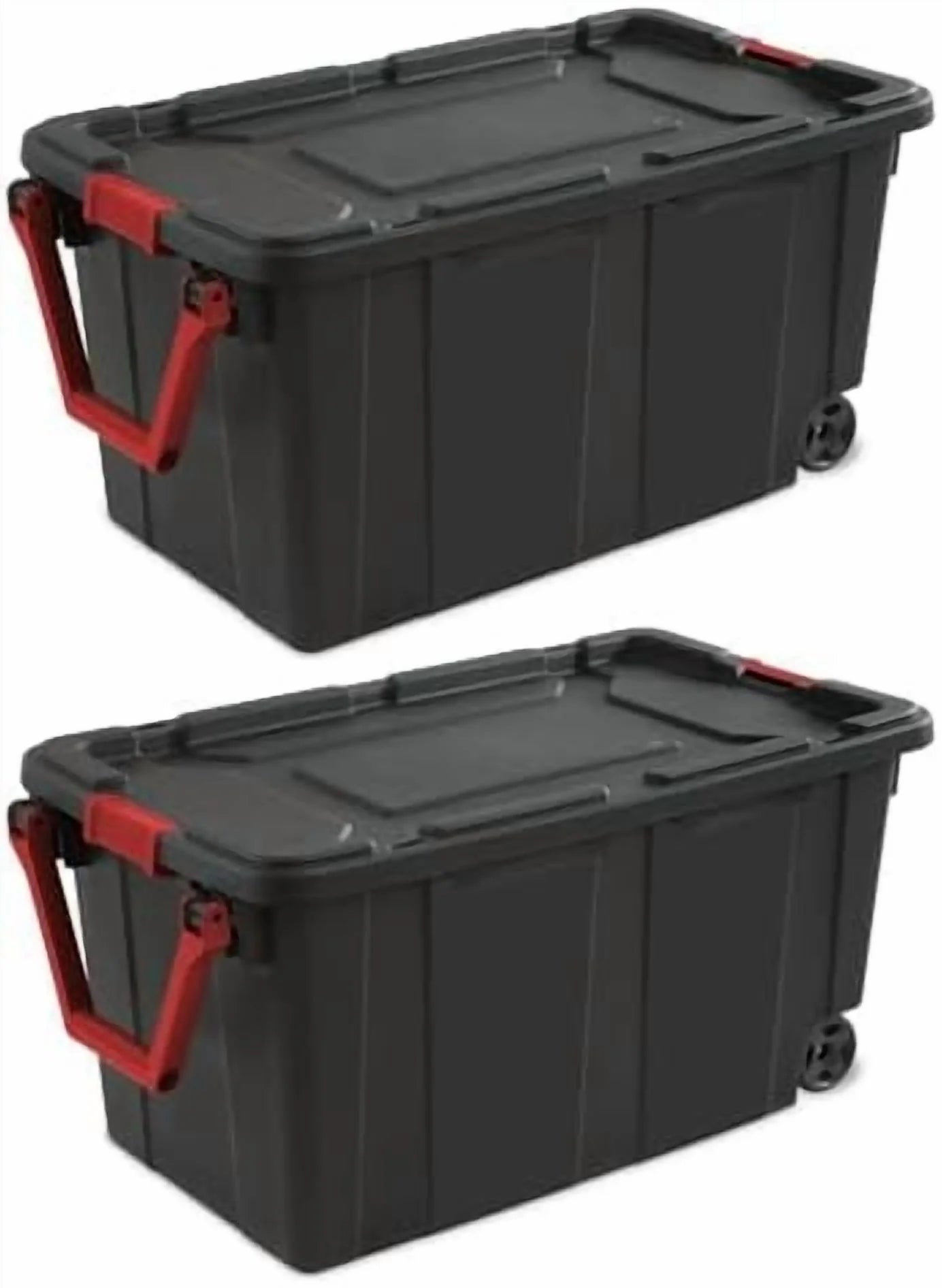 Black 40 Gallon Wheeled Plastic Storage Container with Handle 2 Pack$$Office – Convenient Carry Handles for Streamlined Everyday Routines