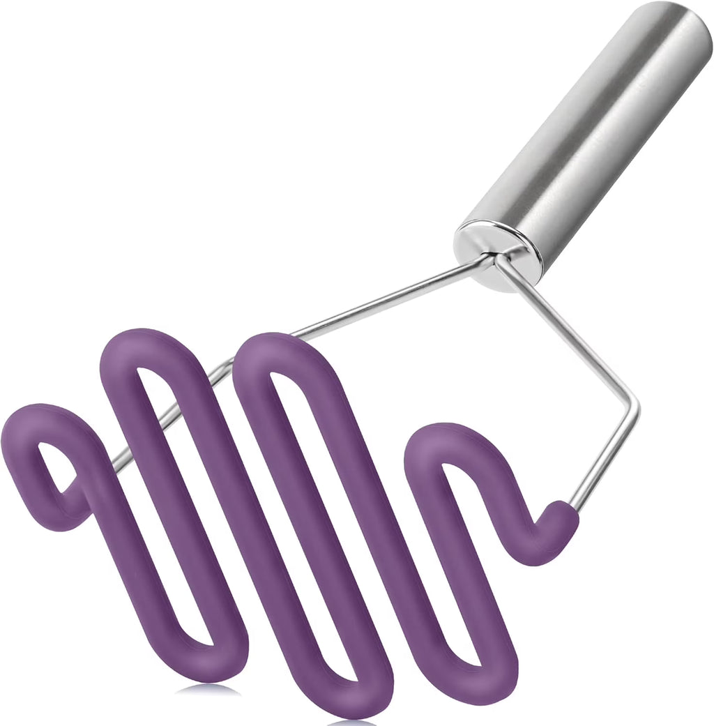 Scratch-resistant silicone potato mash maker kitchen tool stainless steel outer layer wrapped with durable silicone. – Durable Stainless Steel Construction for Streamlined Everyday Routines