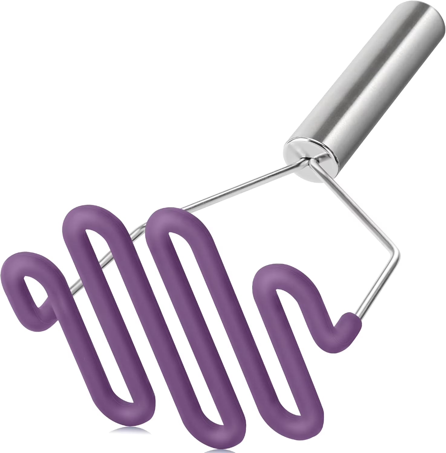 Scratch-resistant silicone potato mash maker kitchen tool stainless steel outer layer wrapped with durable silicone. – Durable Stainless Steel Construction for Streamlined Everyday Routines