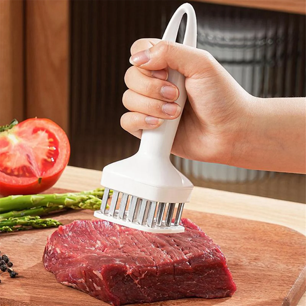 Meat Tenderizer Needle Stainless Steel Prongs Food Grade 5.5x5.5x17cm White – Durable Stainless Steel Construction for Streamlined Everyday Routines