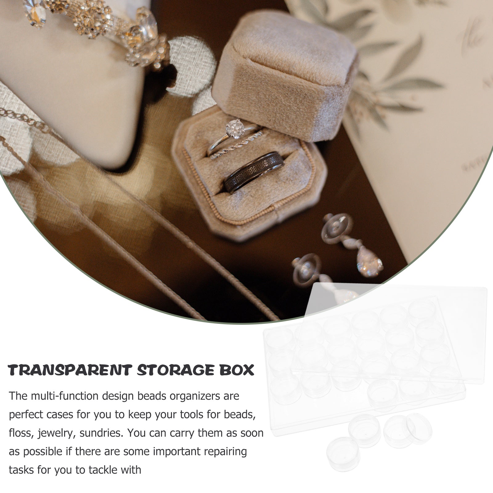 Closet Bead Organizers Storage Boxes 24X16cm Transparent – Clear-View Organization for Streamlined Everyday Routines