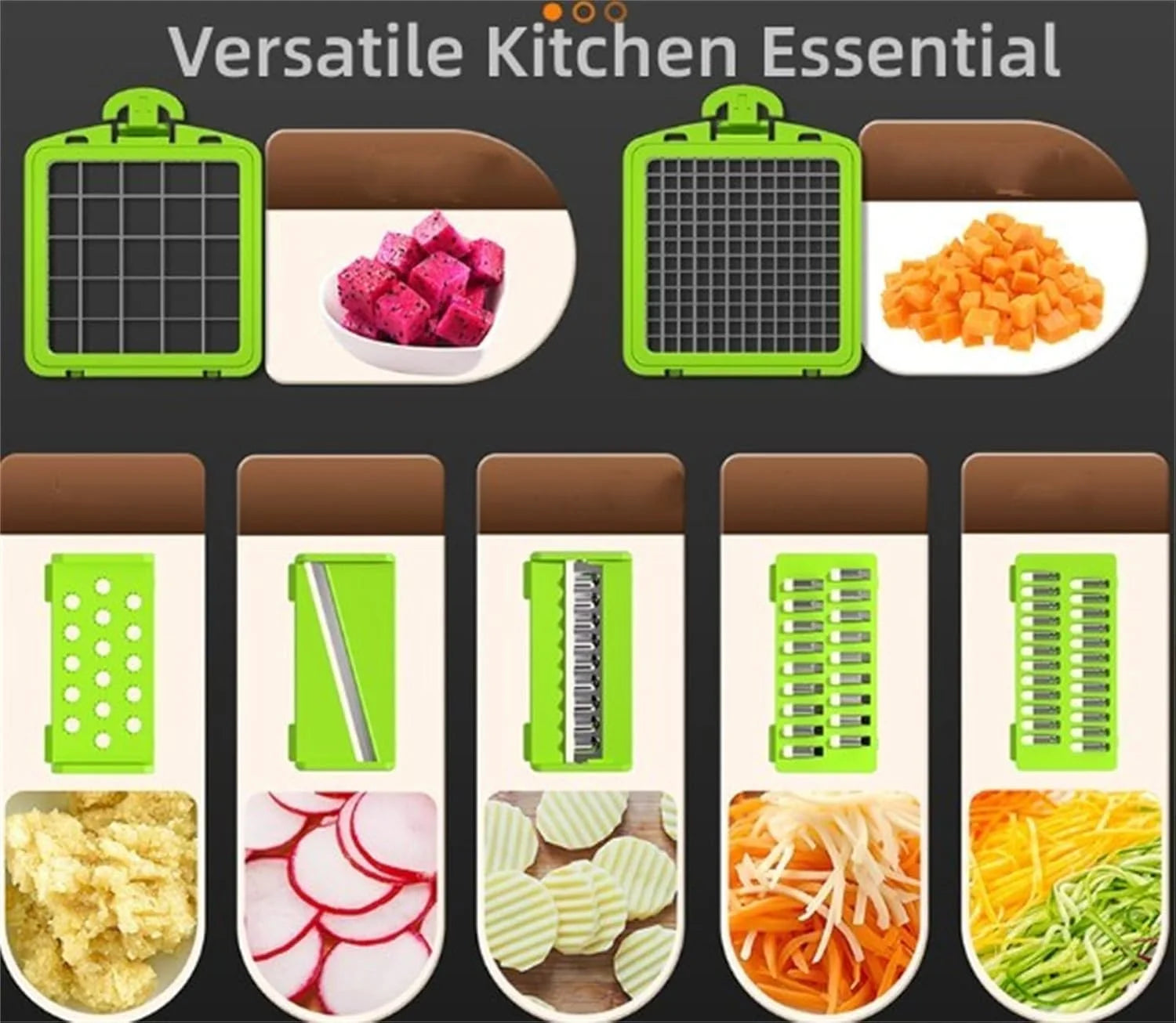 14Pcs Multi-Functional Vegetable Cutter & Slicer Trendgolden Food Chopper Stainless Steel Blades Kitchen Gadgets & Accessories (Pink) – Durable Stainless Steel Construction for Streamlined Everyday Routines