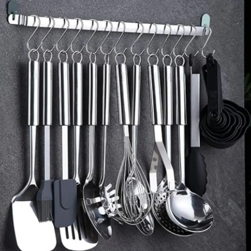 Kitchen Utensils Set 38 Pieces Stainless Steel Cooking Utensils Set Kitchen Gadgets Cookware Kitchen Tool Set with Utensil Holder Rack And Hooks For Hanging Dishwasher Suitable – Space-Saving Hanging Design for Streamlined Everyday Routines