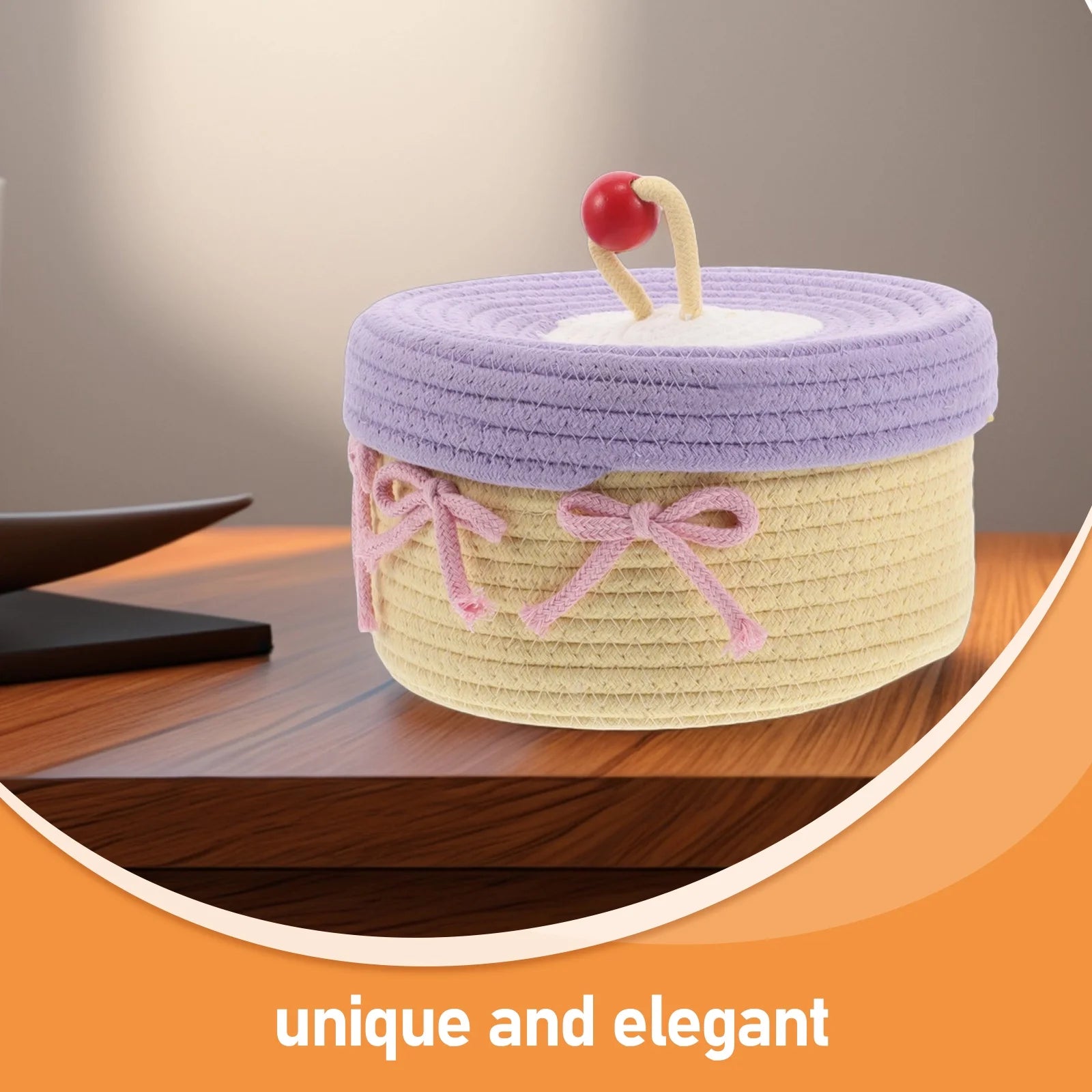 Woven Cotton Rope Basket With Lid Jewelry Storage Box Cute Basket Cotton Rope Basket Storage Woven Basket Woven Rope Basket Bathroom Basket Organizer – Secure Lid Design for Streamlined Everyday Routines
