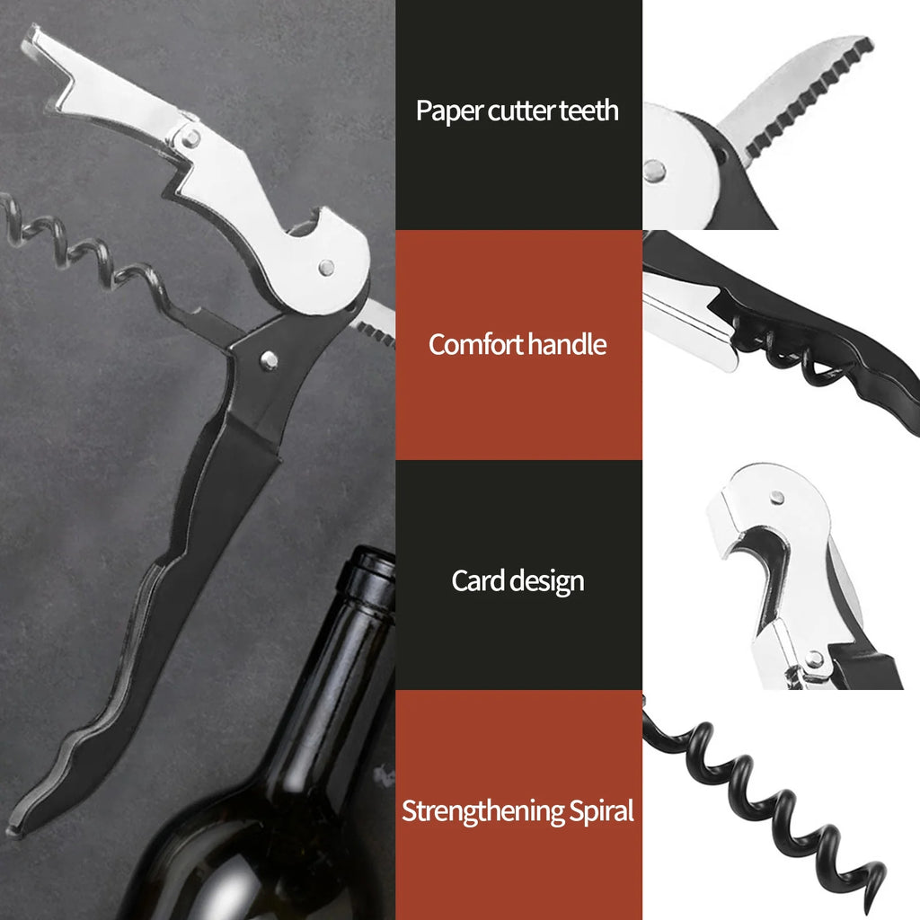 Hiroekza Opener Waiters Key For Servers Bartender With Foil Cutter Jar Opener Manual Bottle Opener Double Hinged Bottle Opener Kitchen Gadgets Clearance – Convenient Drink Preparation for Streamlined Everyday Routines